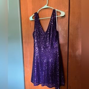 Lulu’s purple sequin dress